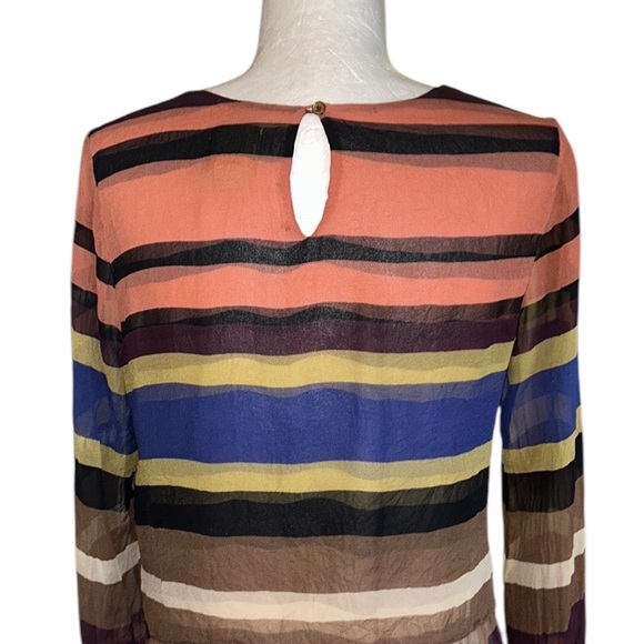 Anthropologie Maeve Zelda Silk Striped Print Layered Blouse - XS - Picture 8 of 13